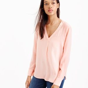 J. Crew Drapey V-neck blouse in pale pink